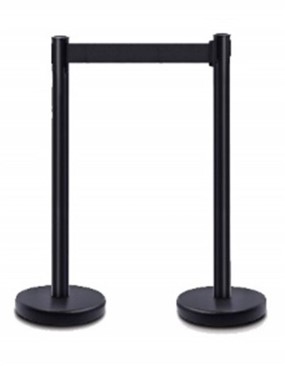 Stanchion with Retractable Belt 109" (Black)